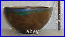 Colombarini Art Pottery Bowl Signed Vtg 1997 Large 8.5