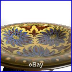 Compote Bowl Pedestal Art Nouveau 11 Vtg Gouda Plazuid Holland Pottery