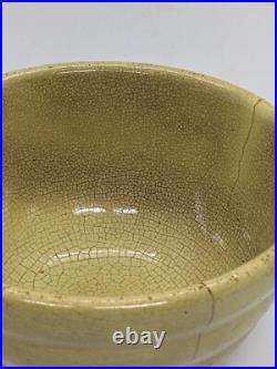 Crackle Glaze Yellow Bowl 7 Stoneware Beehive Bowl Hand Made Folk Art Pottery
