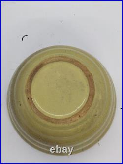 Crackle Glaze Yellow Bowl 7 Stoneware Beehive Bowl Hand Made Folk Art Pottery