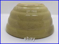 Crackle Glaze Yellow Bowl 7 Stoneware Beehive Bowl Hand Made Folk Art Pottery