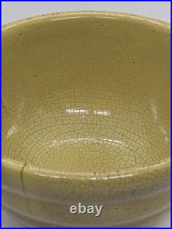 Crackle Glaze Yellow Bowl 7 Stoneware Beehive Bowl Hand Made Folk Art Pottery