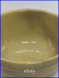 Crackle Glaze Yellow Bowl 7 Stoneware Beehive Bowl Hand Made Folk Art Pottery