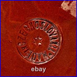 Czech Handmade Large Drip Glaze Flared Ceramic Pottery Bowl VTG 13w