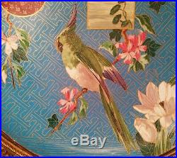 DRAGON parrot montereau antique french porcelain bronze bowl cloisonné vtg plate