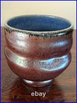 David Shaner Vintage American Studio Pottery Tea Bowl- Metallic Bronze Reduction