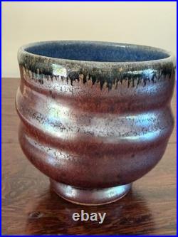 David Shaner Vintage American Studio Pottery Tea Bowl- Metallic Bronze Reduction
