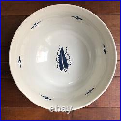 Delft OUD Punch Bowl Williamsburg CW4 Blue White Holland 1970 Vtg Art Pottery