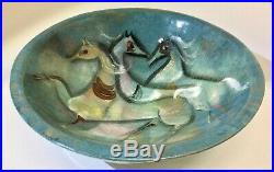 Delightful Vintage Polia Pillin Footed Bowl, Abstract Horses, c. 1960s-70s