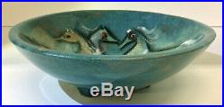 Delightful Vintage Polia Pillin Footed Bowl, Abstract Horses, c. 1960s-70s