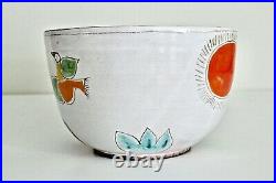 Desimone Large Vtg Mid Century Italian Art Pottery Queen Bird Serving Salad Bowl