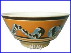 EARLY-MID 19TH C ENGLISH STAFFORDSHIRE MOCHAWARE SOFT PASTE BOWL WithEARTHWORM DEC