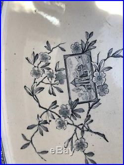 Eastlake Bowl & Pitcher, English transfer ware wash set, Antique Vintage