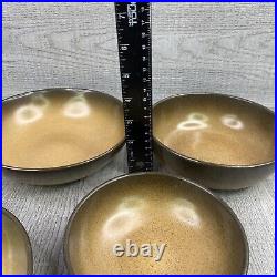 Edith Heath vintage ceramics pottery Brownstone 7 pc Set MCM USA Plate Bowl