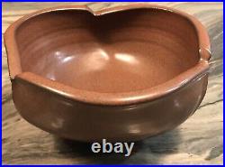 Elk Hollow Pottery Footed Brown Bowl Unique Beautiful 8 Diameter ACORN shape
