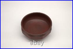 Elk Hollow Pottery Footed Brown Bowl Unique Beautiful 8 Diameter ACORN shape