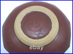 Elk Hollow Pottery Footed Brown Bowl Unique Beautiful 8 Diameter ACORN shape