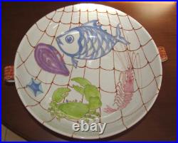 Ernestine Salerno Italy Hand Painted/signed Pottery Serving Bowl (1955) 12
