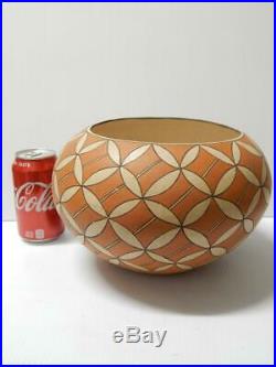 Evelyn Cheromiah Large Vintage Laguna Pueblo Indian Pottery Olla Jar Bowl Pot