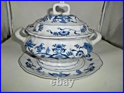 Excellent Blue Danube Soup Tureen with Lid and Under Plate Blue Onion Pattern