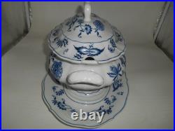 Excellent Blue Danube Soup Tureen with Lid and Under Plate Blue Onion Pattern