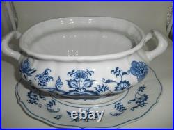 Excellent Blue Danube Soup Tureen with Lid and Under Plate Blue Onion Pattern