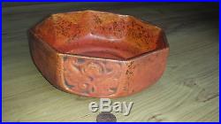 Excellent vintage Cowan art pottery signed Lakeware 8 embossed bowl. Antique