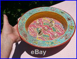 FAMILLE ROSE chinese porcelain bowl antique pot turtle vtg pottery silk box bird