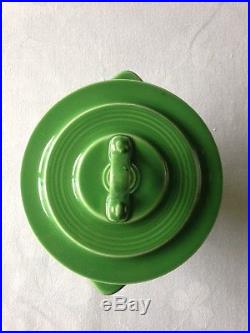 FIESTA HARLEQUIN ORIGINAL MEDIUM GREEN SUGAR BOWL with LID (RARE) (VINTAGE 1950s)