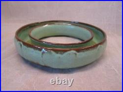 FRANKOMA Pottery Prairie Green 7.5 wide WEDDING RING FLOWER HOLDER Pansy Small