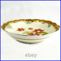 FRENCH Limoges Bowl Elite Works Floral Hand Painted, GOLD Trim, B. GONIA, MINT