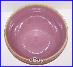 Fabulous Vintage Rare Set Of 4 Yellow Ware Stoneware Pottery Lavender Bowls