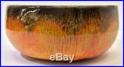 Fiery Vintage William + Polia Pillin Orange Shallow Bowl, c. 1960s70s