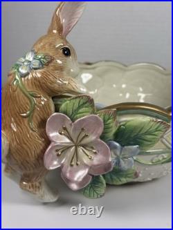 Fitz & Floyd Bunny Vintage Bowl Garden rhapsody Bunny Peeking at the Butterfly