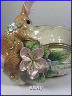 Fitz & Floyd Bunny Vintage Bowl Garden rhapsody Bunny Peeking at the Butterfly