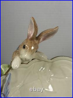 Fitz & Floyd Bunny Vintage Bowl Garden rhapsody Bunny Peeking at the Butterfly