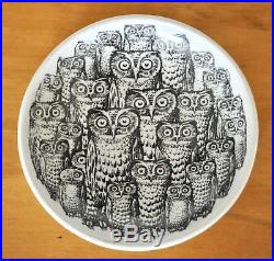 Fornasetti Vtg Mid Century Modern Italian Ceramic Owl Face Bowl Dish Plate Italy