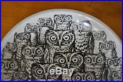 Fornasetti Vtg Mid Century Modern Italian Ceramic Owl Face Bowl Dish Plate Italy