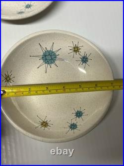 Franciscan Atomic Starburst Cereal Soup Bowls Set Of 4 Vintage Calif Pottery
