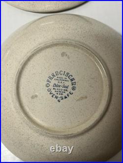 Franciscan Atomic Starburst Cereal Soup Bowls Set Of 4 Vintage Calif Pottery