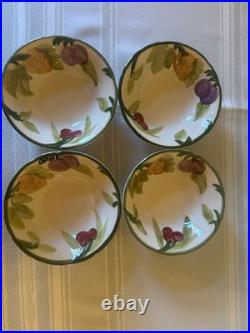 Franciscan Fresh Fruit small bowls, vintage ceramic, raised fruit design