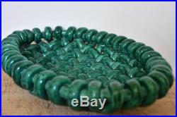 French vintage Jerome Massier woven ceramic bowl green