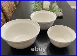 Friendship Pottery Roseville Ohio Nesting Mixing Bowl Set Of 3 Cream 4, 6, 8 QT