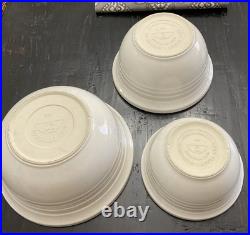 Friendship Pottery Roseville Ohio Nesting Mixing Bowl Set Of 3 Cream 4, 6, 8 QT