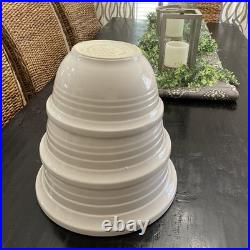 Friendship Pottery Roseville Ohio Nesting Mixing Bowl Set Of 3 Cream 4, 6, 8 QT