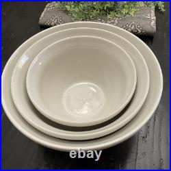 Friendship Pottery Roseville Ohio Nesting Mixing Bowl Set Of 3 Cream 4, 6, 8 QT