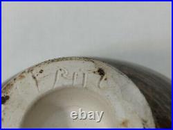 Fritz Art Pottery Raku Tea Bowl, Signed, 3 3/4 High x 6 3/4 Diameter