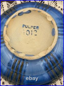 Fulper 4012 Blue/Green Glazed Footed Pottery Bowl CALLOUT Fulper 4012 Blue/Green Glazed Footed Pottery Bowl CALLOUT