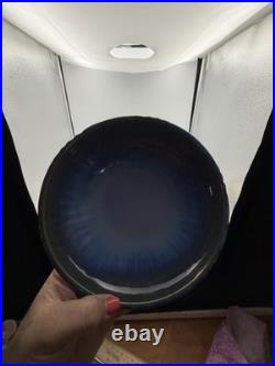 Fulper 4012 Blue/Green Glazed Footed Pottery Bowl CALLOUT