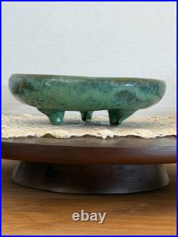 Fulper Arts And Crafts Pottery Green Glaze Art Pottery Three Footed Low Bowl 401